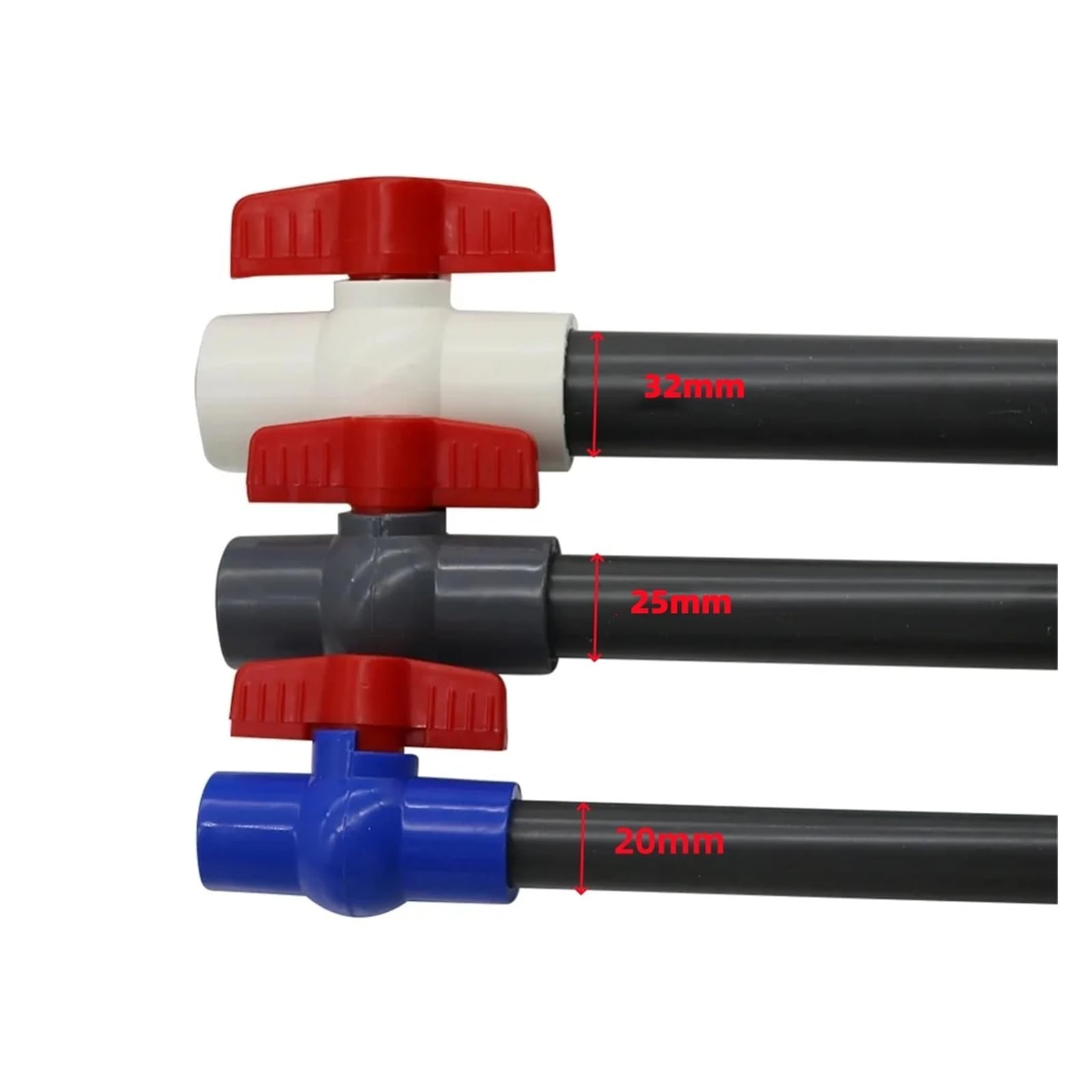 5 Sztuk Zawory Kulowe Z PVC Średnica Wewnętrzna 20/25/32/40mm Nawadnianie Ogrodu Przełącznik Waterstop Es Akwarium Zawory Drenażowe Biały/niebieski/szary(Blue,ID 25mm)