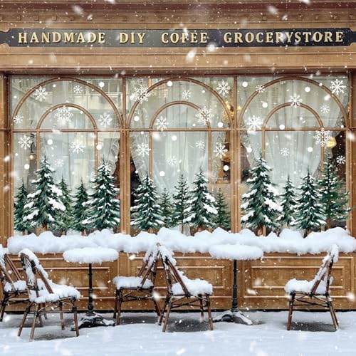 124 PCS Large Christmas Clings for Windows Trees Snowflake Window...