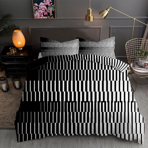 Housse de couette 200x200 géométrie moderne avec 2 taies d'oreiller - 3