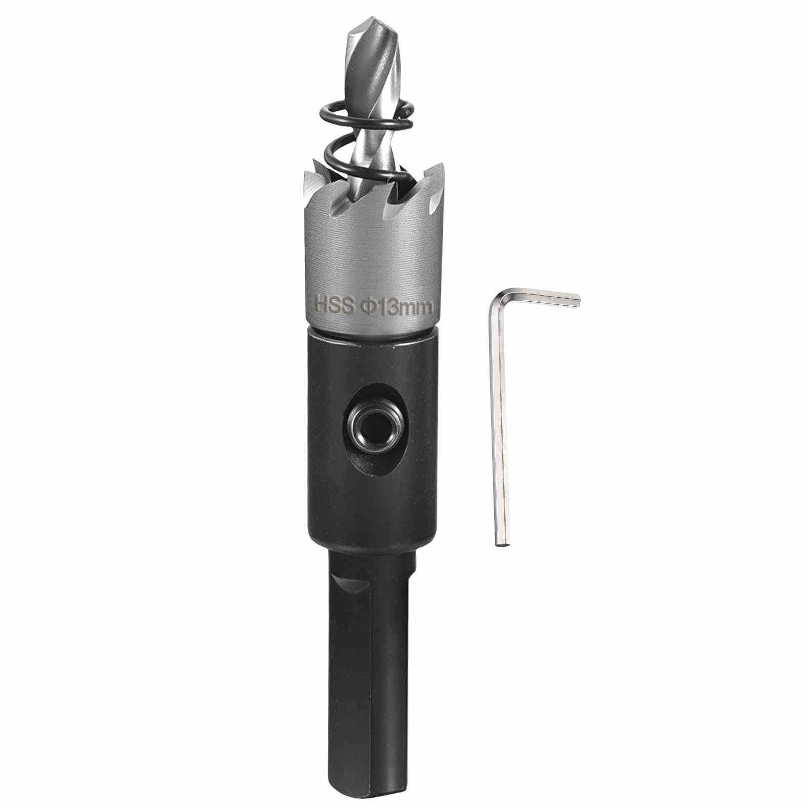 CoCud 1/2" (13mm) Hole Saw, 4241 High Speed Steel Hex Shank How Cutter - Cutting Tool for Thin Soft Metal Gypsum Board Plywood.Silver Tone