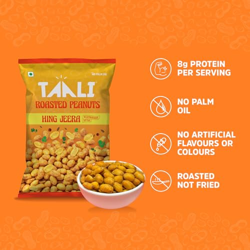 Image of Taali Roasted Peanuts - Hing Jeera |Crunchy Healthy Snacks | No Trans Fat, Gluten free, Roasted Not Fried (Pack of 12 x 140 gms)(weight may vary)