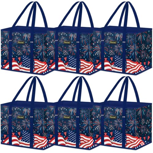 BALEINE 6PK Reusable Grocery Bags, Heavy Duty Shopping Tote Bag