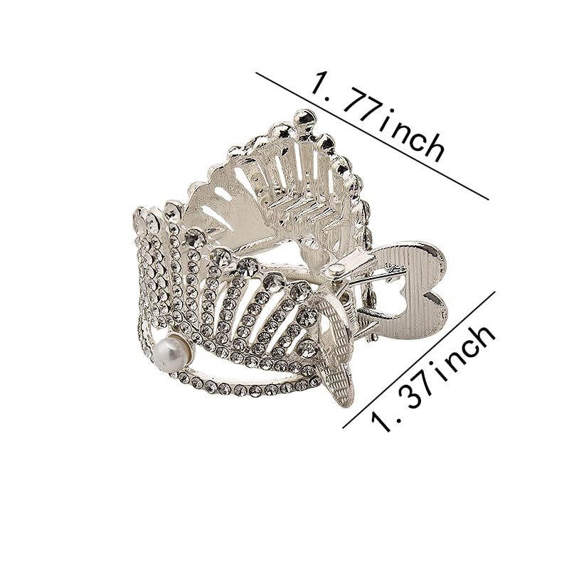 Pinza para coleta alta Crown de metal dorado y plateado, set de 2 unidades miniatura 2