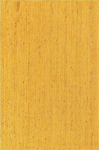 Image of Unique Loom Braided Jute Collection Area Rug - Dhaka (6' 1 inch x 9' Rectangle, Yellow)