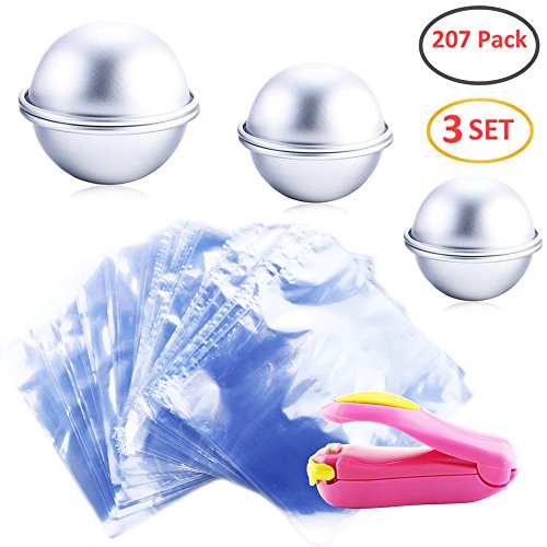 WFPLUS 207Pcs Bath Bomb Kit Including 200 Pieces 6 x 6 Inch Shrink