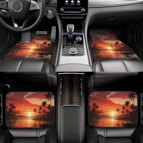 Tapis de sol voiture antidérapants au design coucher de soleil unique