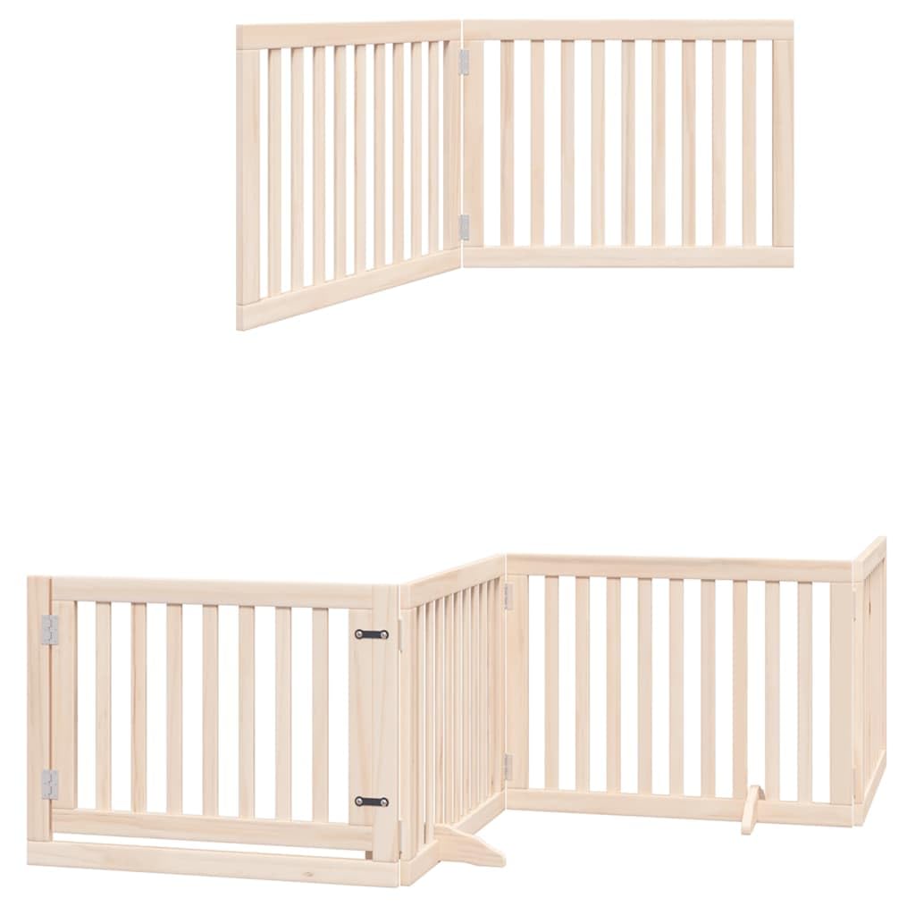 10-TLG. Puerta plegable para perros de madera de álamo con puerta de 800 cm de longitud independiente, para perros, cachorros, jardín, terraza, protección y seguridad en exteriores