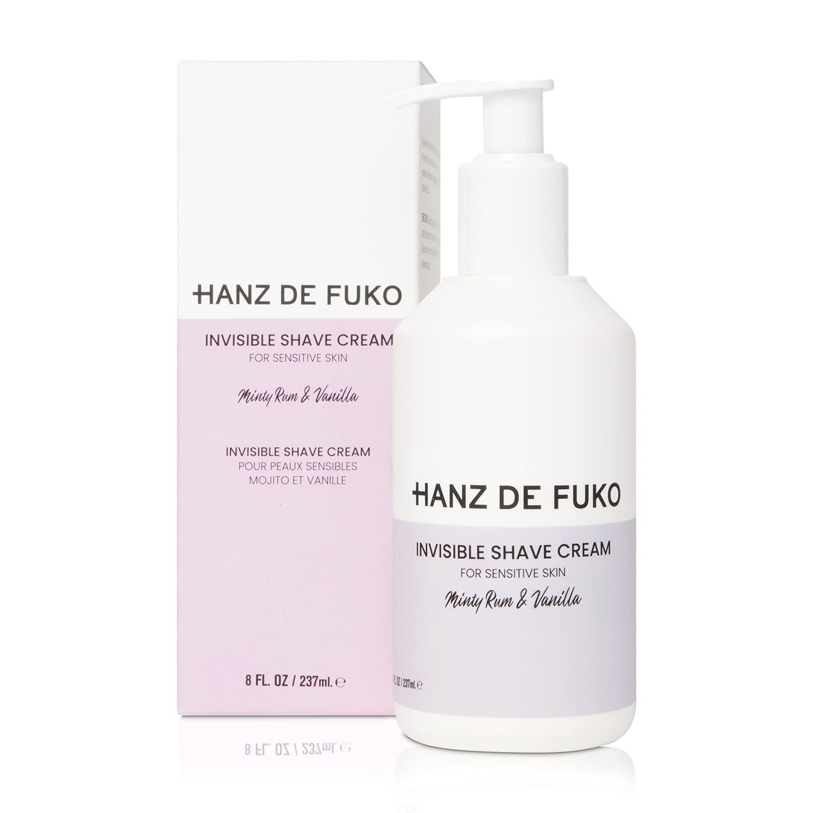 Hanz de Fuko Invisible Shave Cream for Men Women Premium Shaving Cream Great for Sensitive Skin Hypoallergenic Formula