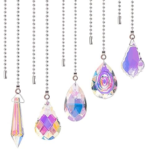 BENECREAT Glass Crystal Ceiling Fan Pull Chain Cover