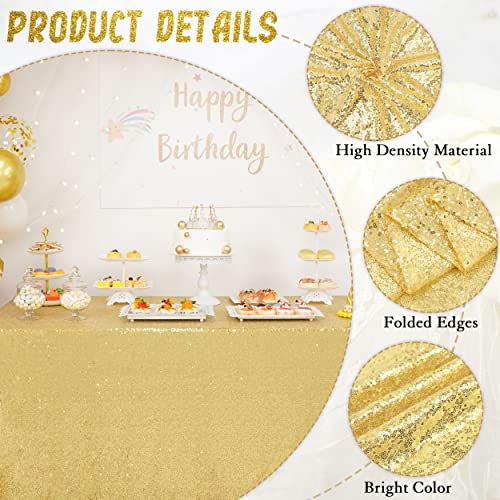 Balsacircle 60X102-Inch Gold Rectangle Tablecloth For Wedding Party Cake Dessert Events Table Linens #TOP5