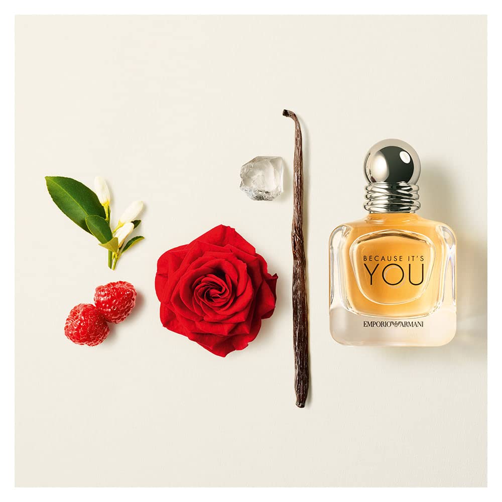 Emporio Armani Because It's You Eau de Parfum, Armani Beauty für Damen, Damenduft, blumig-amberartiger Duft, Neroli, Himbeere, Rose, Vanille und Moschus, 100ml