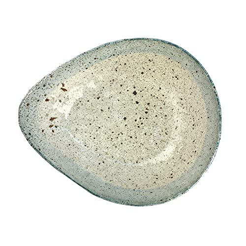 K'sキッチン アウトレット込 カレー皿 21cm おしゃれ 三角 やや小ぶり カレー鉢 パスタ皿 サラダボウル 鉢 ボール しずく型 和食器 日本製 美濃焼 うのふ 粉引 多用鉢 食器 煮物鉢 深皿 電子レンジ 食洗機 対応 B.ライトブルー