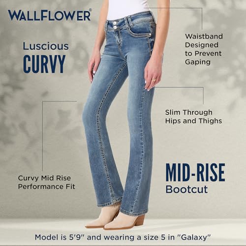 WallFlower Women's InstaStretch Luscious Curvy Bootcut Jeans, Galaxy, 11 Long4