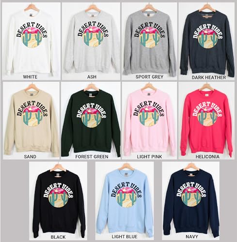 TEEAMORE Desert Vibes Sweatshirt Adventure Arizona Cactus Scene Vacation Mode Crewneck3