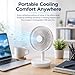 Imagen de A2Z Ventilador de escritorio USB recargable de 6 pulgadas