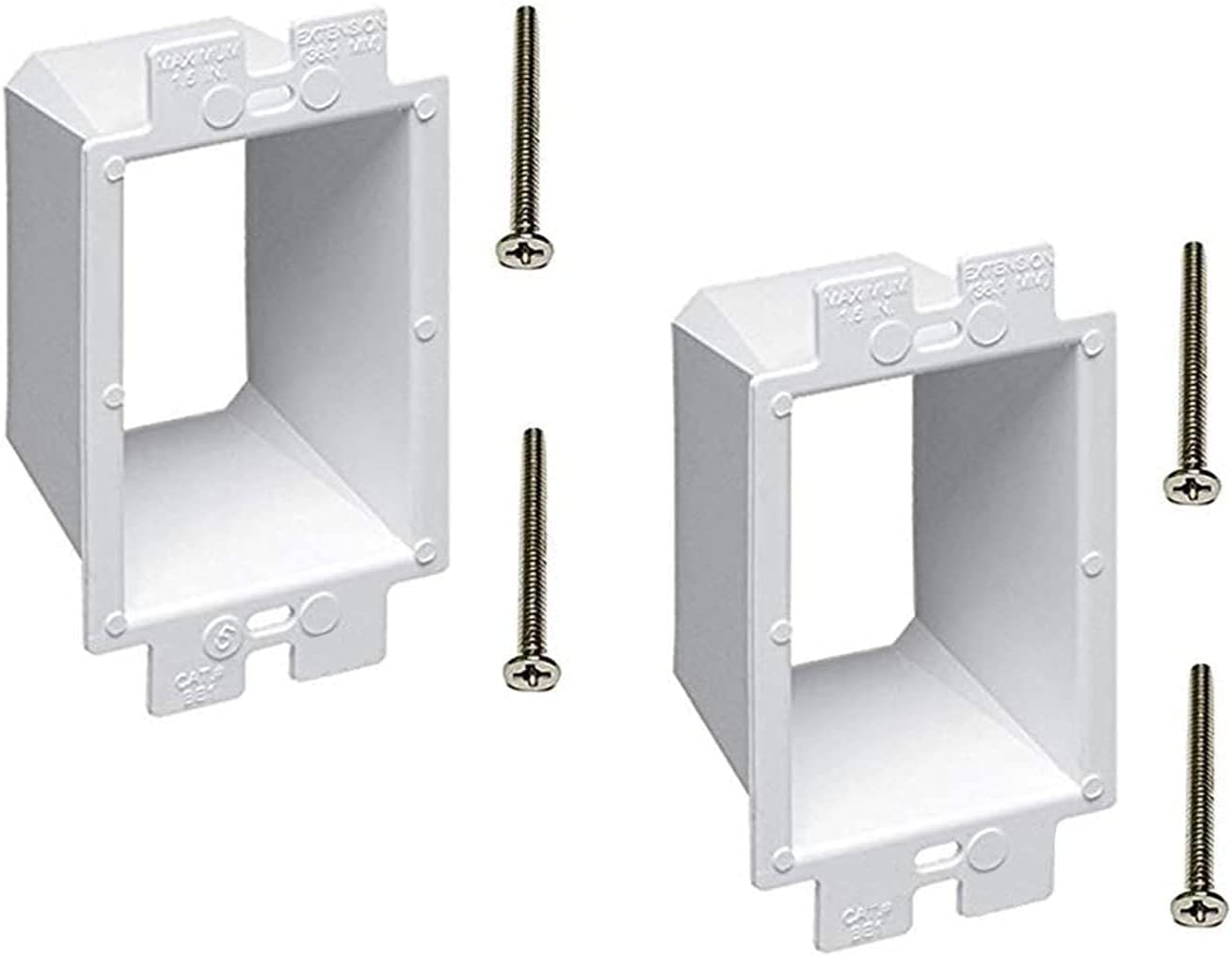 Arlington BE1-2 Electrical Outlet Box Extender, 1-Gang, White, 2-Pack ...
