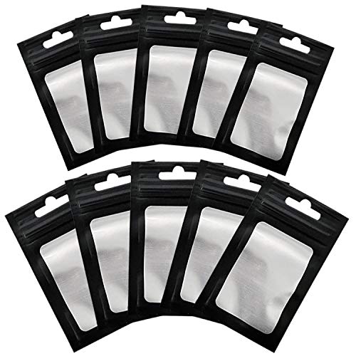 obscyon 150 pcs Wiederverschließbare Geruchssichere Tasche Flacher Folien Druckverschluss Beutel für Tägliche Leben oder Partyartikel,Schwarz 3 * 4.7 Zoll /4 * 6 Zoll Cover