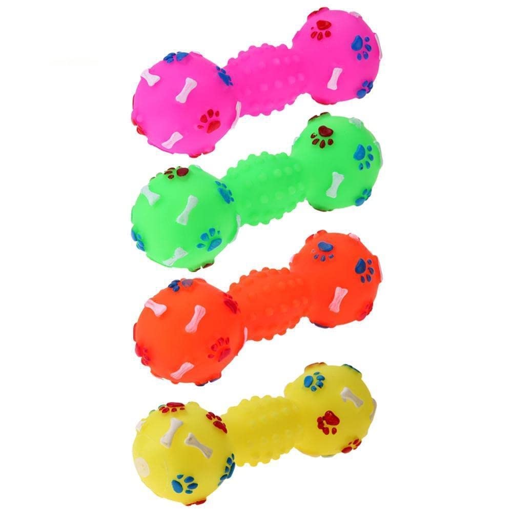PnM Pet Dog Squeaky Rubber Non Toxic Sound & Chew Small Size Dumbell Shape Dog Toy Puppy Toy - Yellow (B07GCK6NJB) Amazon Price History, Amazon Price Tracker