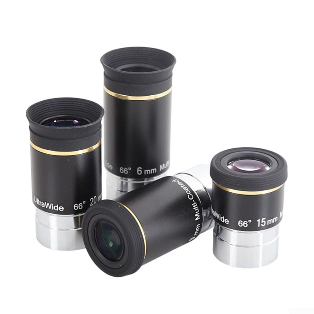 Collection d'oculaires grand angle de 66 degrés 6 mm, 9 mm, 15 mm, 20 mm pour mise au point de télescope de 3,2 cm (6 mm)