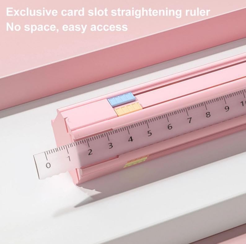 Image of Pencil Case /Stationery Box,1 Set Portable Pen Box with 6 Pencils 1 Eraser 1 Ruler 1 Sharpener Hexagon Multi-Functional Children Pencil Holder Case Container[Multicolor] (9 in1 Pencil case)