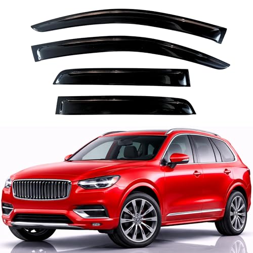 Image of KPY Rain Guards Fit for 2016-2025 Volvo XC90, Out-Channel Window Visors Vent Wind Deflectors 4PC, Car Accessories for 16-25 Volvo XC90
