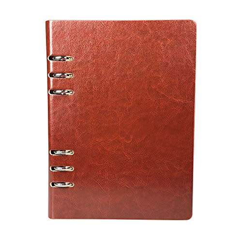 A5 Classic Refillable Notebook Loose Pocket Leather 6 Holes Ring Binder Personal Planner Organizer Notebook Binder Reusable Multi Functional #TOP23