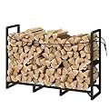 Wieghda Firewood Rack Outdoor 3.7FT, Heavy Duty Firewood Holder, Metal Firewood Storage Racks for Firepit Fireplace, Rust-Resistant and Easy to Assemble