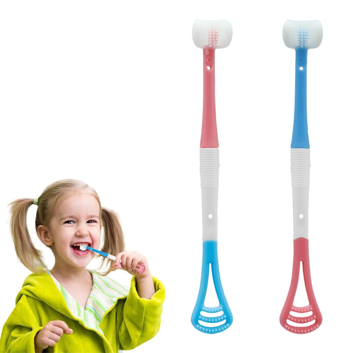 2-in-1 Baby Teethbrush - Dual Head Silicone Gum Brush & Tongue Cleaner, U-Shape Gum Massager, BPA Free, 2 Pcs for Babies 6-24 Months-picture-16