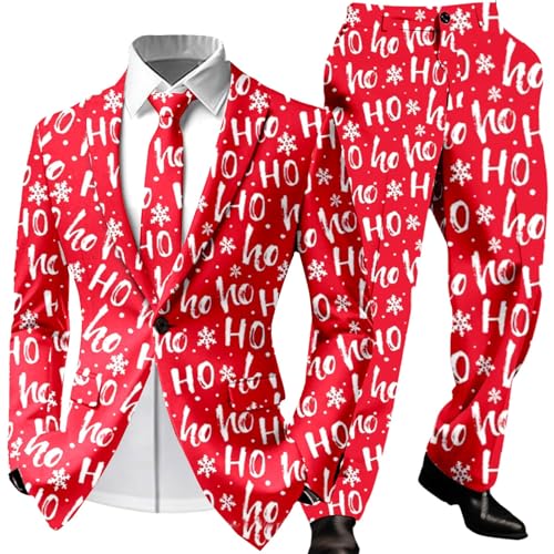 Ensemble homme imprimé rouge XXXL pour en finir avec les vêtements de fête trop serrés