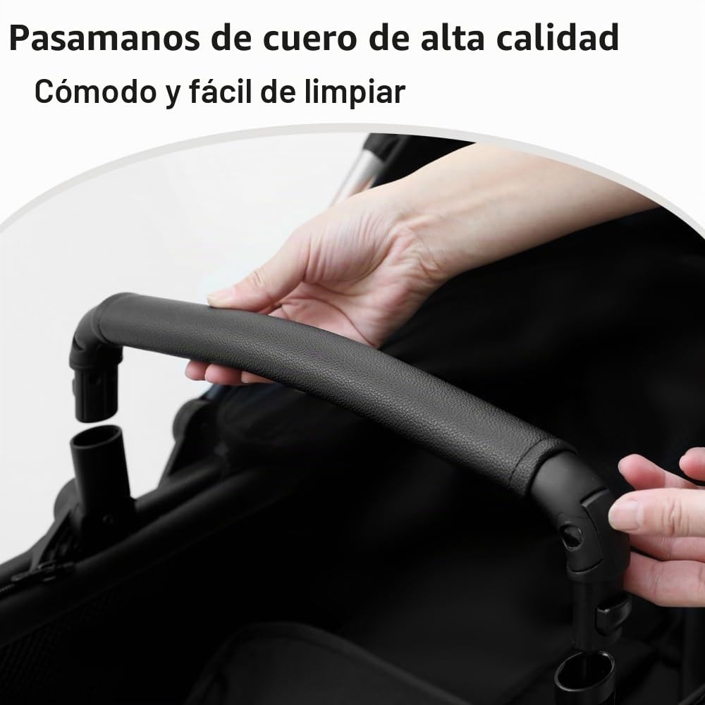 Cochecito Sistema de Viaje 3 en 1 Totalmente Plegable,Negro Oro