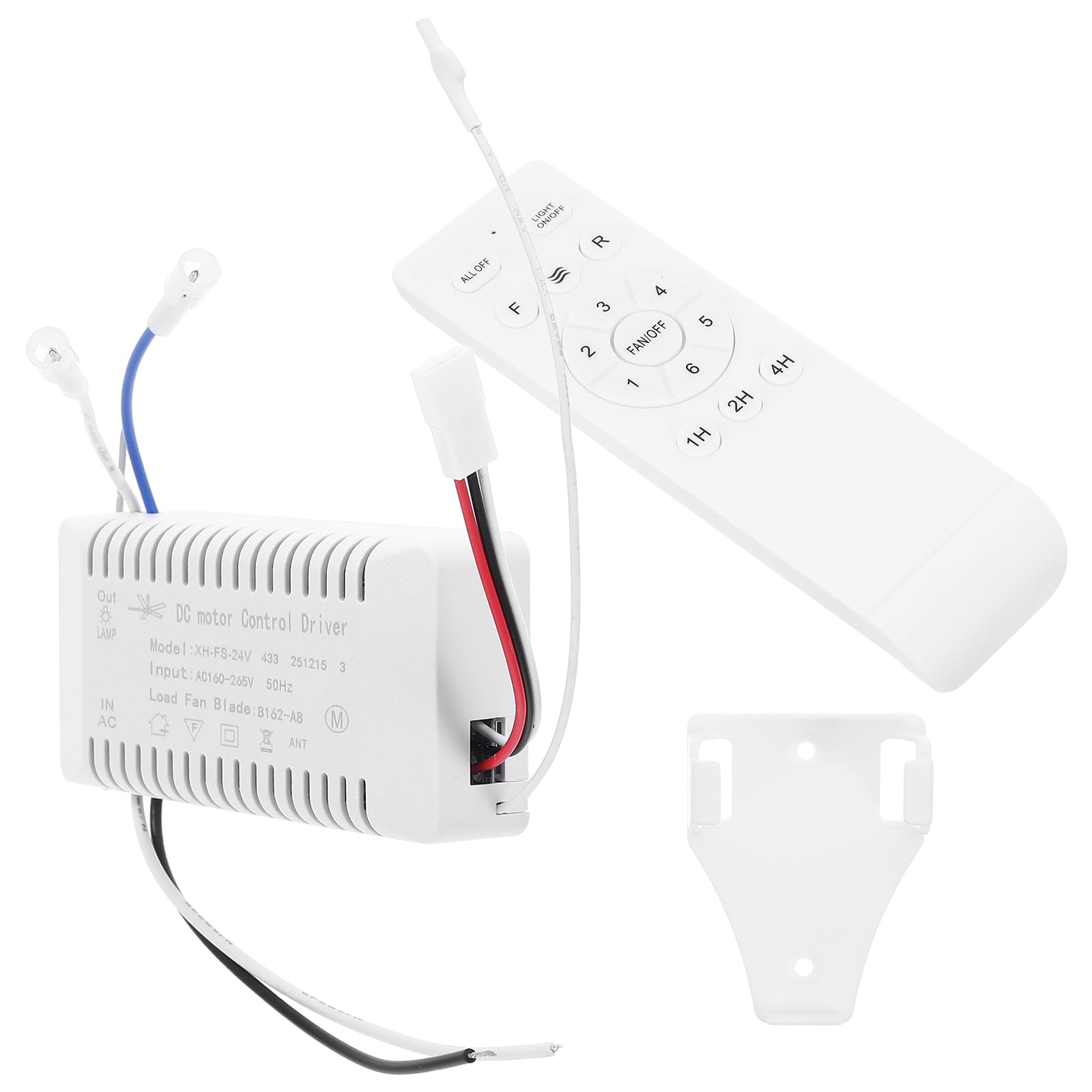 DOITOOL Kit de Control Remoto Inalámbrico para Ventilador de Techo Blanco Motor Dc, 6 Velocidades y Temporizador de 1/2/4 Horas para Estable