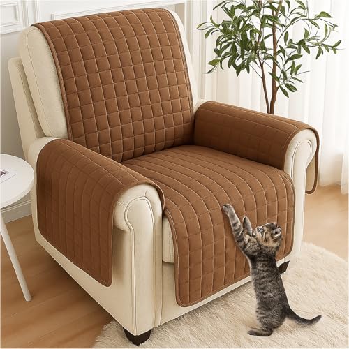 KAMACA Wende - Sesselschoner Sesselauflage Relaxsessel mit Armlehnen Sessel Bürostuhl Überwurf und Überzug warm und weich zur Schonung der Polster Lehnenschutz zweiseitig verwendbar (BRAUN - BEIGE) KAMACA Wende - Sesselschoner Sesselauflage Relaxsessel mit Armlehnen Sessel Bürostuhl Überwurf und Überzug warm und weich zur Schonung der Polster Lehnenschutz zweiseitig verwendbar (BRAUN - BEIGE)