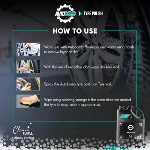 Image of Tyre Polish 5 L | Long lasting Super Shine and Protection | Prevents Premature Ageing & Non Greasy | Car & Bike Tyre Polish for Instant Shine | Prevents Fading and Cracking of Tyres