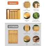 Kitsure Large Bamboo Silverware Organizer - Expandable Drawer Organizer for Utensil, Cutlery and Flatware, Kitchen Storage Solution with 6 to 8 Slots, Natural, 19.4" × 13.1" × 1.8" - Image 4