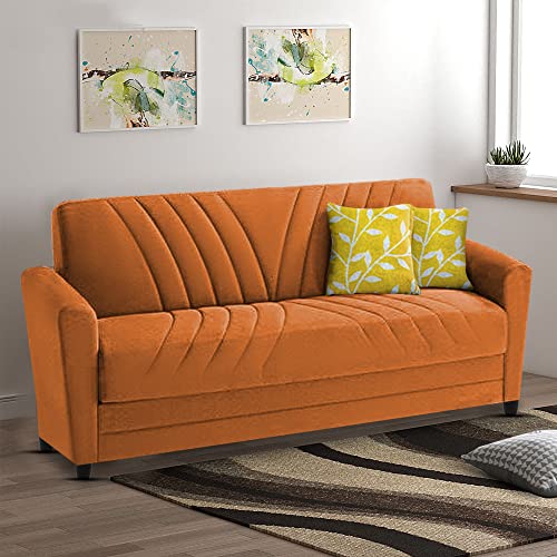 Image of Francis 3 Seater Sofa Set for Living Room (Orange Fabric)