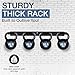 StoreYourBoard Wall-Mounted Rack With 4 Garage Hooks – Heavy-Duty Steel Holder Garage & Garden Storage for Shed, Workshop, or Home Organization – For Rakes, Shovels, Tools & More – 2 Pack, Black