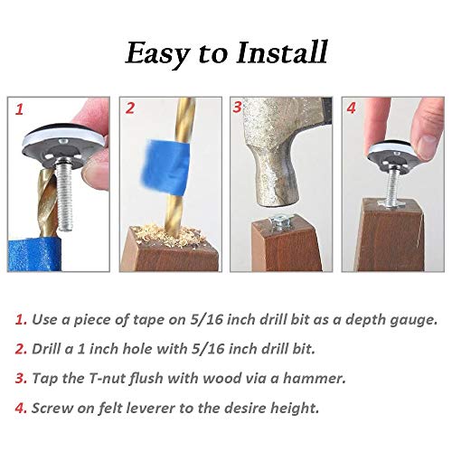 Bestgle - Set di 20 livellatori per mobili