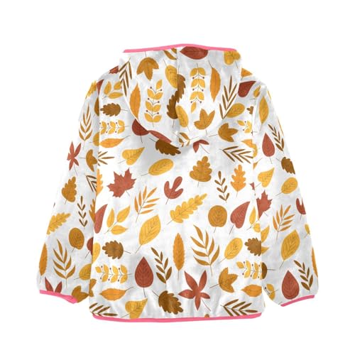 OTVEE Autumn Leaves Kids Hoodie Jackets Fall Spring Full Zip Warm Outwear Coat2