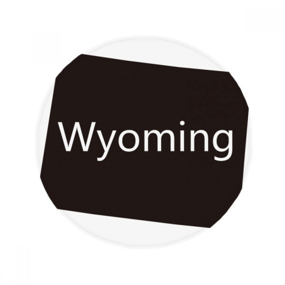 Tapis de bain Wyoming Les Etats-Unis d'Amérique rond et lavable pour cuisine et salon