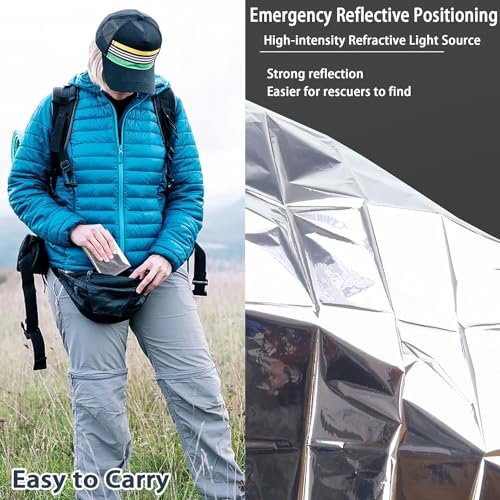 Deecam Rettungsdecke Silber 210x160cm 6 Stück - Auto, Erste Hilfe, Camping, Survival Kit - Alu Thermo Wärmedecke Verbandskasten (6er-Pack) – Bild 6