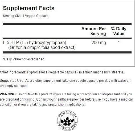 Amazon.com: Swanson máxima fuerza 5-HTP 200 mg 60 Veg tapas: Health & Personal Care