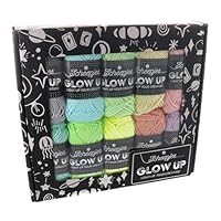 Scheepjes Glow Up Fingering Weight Garn, Polyester, für Strick- oder Häkelprojekte, mehrfarbig, 10 x 25 g