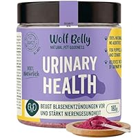 Wolf Belly - Bei Blasenentzündung für Hunde und Katzen 100% Natürlich (180 g) mit Cranberry und Vitamin C | Struvitsteine Auflösen und Unterstützt Nierengesundheit | Pulverform - Made in Europe