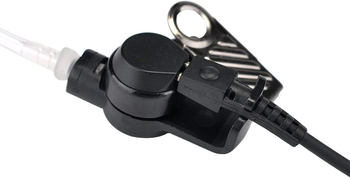 KS K-STORM Covert Acoustic Tube Walkie Talkie Earpiece Headset with Mic Compatible with 2 Pin Kenwood Two Way Radio, PU Material, Black (Kenwood) : Electronics