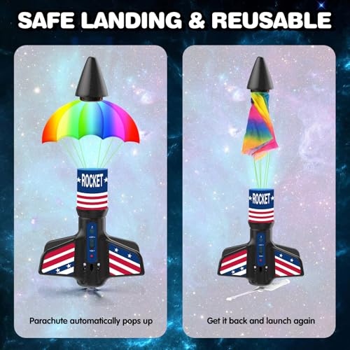 image for Eieymct Rocket Launcher for Kids - Self-Launching 200 ft Motorized Out