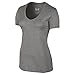 Nike Women's Legend 2.0 V-Neck T-Shirt-Gray-Medium