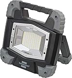 LED Arbeitsleuchte mit Akku (integrierter Li-Ion-Akku 11,1 V/ 5,4 Ah), Powerbank-Funktion und Ladeanzeige lässt sich dank ausklappbarem Haltebügel aufstellen oder auf brennenstuhl Stativen befestigen
