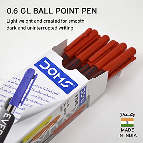 Image of DOMS DF 0.6 GL Ball Point Pens (Red, Pack of 20)