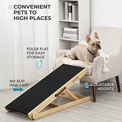 Sweetbin Dog Ramp Folding Pet Ramp For Bed Suitable For Small & Large Old Dogs & Cats - 41" Long Portable Paw Ramp High Traction Dog Ramps For Car, Suv, Couch, Sofa - 5 Adjustable Height Rated 200Lbs #TOP2