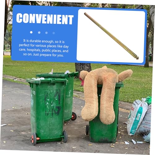 Eje de acero de 55 cm para cubo de basura con ruedas doble 6